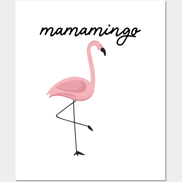 Flamingo Mom Mamamingo Party Mothers Day Gift Wall Art by SinBle